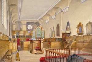 Vnitřní pohled na kostel svatého Michaela, Wood Street, City of London, 1888 od John Crowther