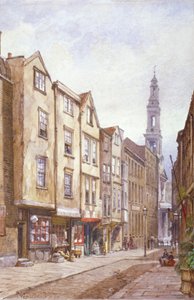 Pohled na Drury Court, při pohledu na St Mary le Strand, Westminster, Londýn, 1882