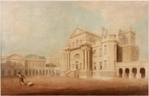 Seaton Delaval Hall (pero, tuš, tužka a čb na papíře)