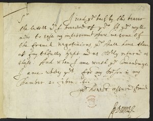 Cotton Julius C. III, f.153 Autogramový dopis Johna Donna Siru Robertu Cottonovi, psaný z vězení, 20. února 1601 (inkoust na papíře) od John Donne