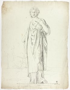 Starožitná socha stojící zahalené ženy od John Downman