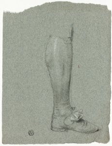 Noha stojící postavy (recto); nákres bot (verso) od John Downman