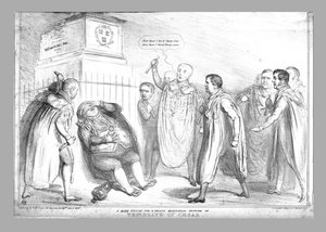 Hrubý návrh velkého historického obrazu smrti Caesara, 1836.