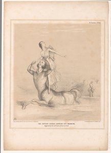 Spotprent se setkal s lordem Bentinckem as kentaurem Nessusem Kentaur Nessus odnáší Deianiru. Navrhuje dobře známý Picture by Guido (název na objektu) HB Sketches (název série na objektu) od John Doyle