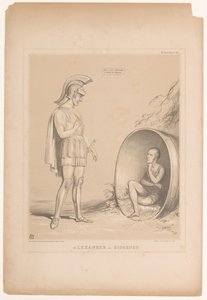 Spotprent se setkal se sirem Robertem Peelem Alexander a Diogenes (titul na předmětu) HB Sketches (název série na objektu) od John Doyle