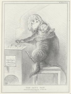 Spotprent op Talleyrand en Palmerston, 1832 Kočičí tlapka (název na předmětu) Politické náčrty (název série) od John Doyle
