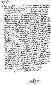 Dopis laureáta básnické skladby Johna Drydena Laurenci Hydeovi, hraběti z Rochesteru a prvnímu lordovi státní pokladny, v němž prosí o půlroční plat a zároveň žádá o místo v celní správě nebo v Exci od John Dryden
