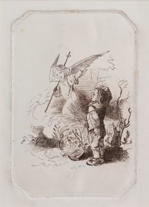 Chlapec a anděl (lept) od John Duncan