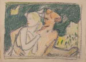 Bez názvu [Prchající pár] (tužka) od John Duncan