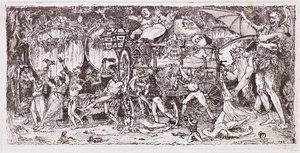Vinný sud tažený čtyřmi tygry od John Duncan