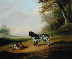 Krajina se psem (olej na plátně) od John E. Ferneley