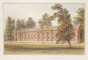 Oranžérie nebo skleník v zahradě Kensingtonského paláce