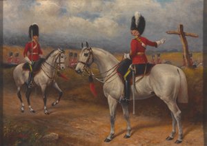 Dva jízdní důstojníci 2. dragounů (Royal Scots Greys) od John Edward Chapman Mathews