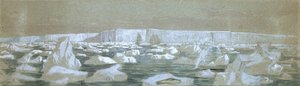 Část jižní polární bariéry, 2. února 1841 (akvarel) od John Edward Davis