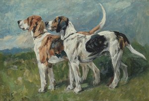 Pár Foxhoundů, 1900 (deska)