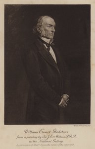 William Ewart Gladstone , britský liberální státník a předseda vlády (hlubotisk)