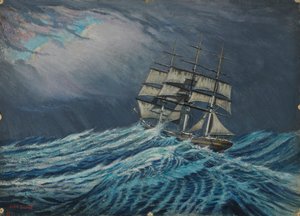 Plachetnice, konec 19. století - polovina 20. století (olej na kartě) od John Everett