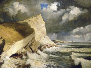 Lulworth Creek v Dorsetu (Anglie). Olej na plátně, Herbert Barnard John Everett (1876-1949) od John Everett