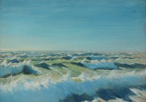 Mořská krajina, konec 19. století - polovina 20. století (olej na papíře) od John Everett