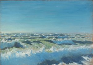 Mořská krajina, konec 19. století - polovina 20. století (olej na papíře) od John Everett