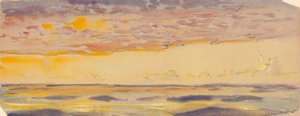 Mořská krajina, žluté moře a fialové mraky, konec 19. století - polovina 20. století (akvarel, pastel) od John Everett
