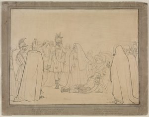Aeneas ukázal Pallasovo tělo z Vergiliovy "Aeneidy" od John Everett Millais