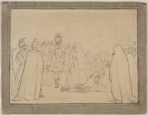 Aeneas ukázal tělo Pallas z Virgils Aeneid, 1843. od John Everett Millais