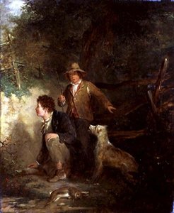 Boys Rabbiting (olej na plátně) od John Everett Millais