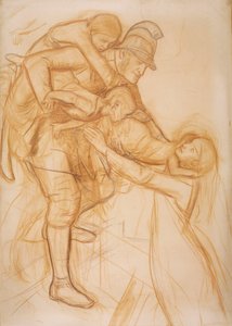 Karikatura pro "The Rescue", c.1855 od John Everett Millais