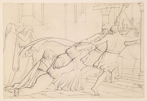 Elgiva zajata Řádem arcibiskupa Oda, 1843 od John Everett Millais