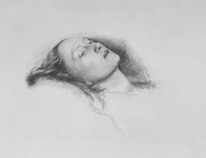 Elizabeth Siddal: Studie pro "Ophelia", 1852 od John Everett Millais