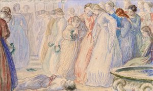 Iphis a Anaxarete, konec 19. století od John Everett Millais