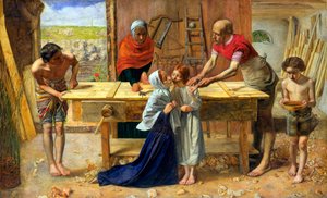 Ježíš v domě svých rodičů (truhlářská dílna) od John Everett Millais