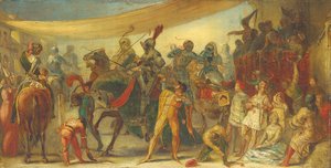 Rytíři se připravují na turnaj od John Everett Millais