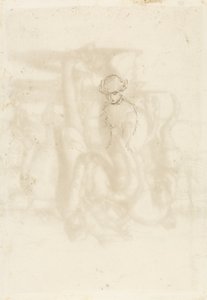 Zamítnuto, Verso: Sketch of a Woman, 1853 (pero a hnědý inkoust na papíře) od John Everett Millais