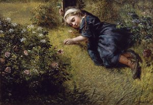 Spánek na zahradě od John Everett Millais