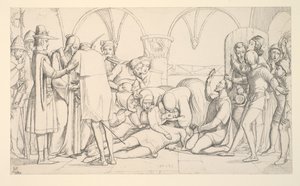Studie k filmu „Romeo a Julie, poslední scéna“ od John Everett Millais