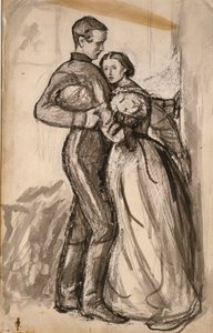 Studie pro „The Black Brunswicker“, 1859 od John Everett Millais