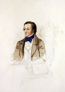 Studie k portrétu R. Stephense z Merton College v Oxfordu, asi 1850 (tužka a akvarel na papíře) od John Everett Millais