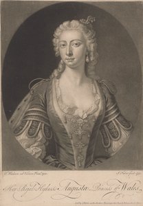 Její královská výsost Augusta princezna z Walesu, 1751 od John Faber the younger
