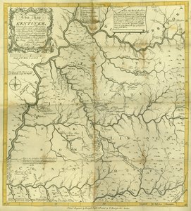 Mapa Kentucke..., vyryla Henry D. Pursell, vytiskl T. Rook, Philadelphia, 1784