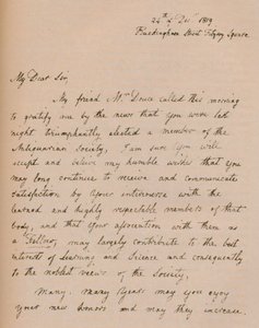 Dopis od Johna Flaxmana, 24. prosince 1819 1904 od John Flaxman