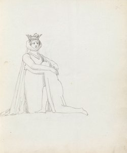 Kresba paní Siddonsové jako Constance, 1783 (pero, inkoust a mytí na papíře) od John Flaxman