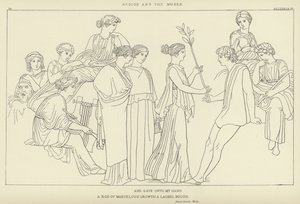 Hésiodos a múzy od John Flaxman