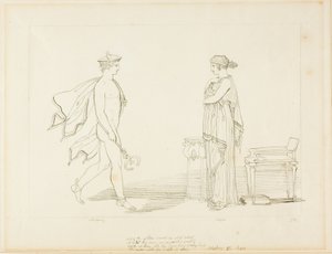 Merkur a Calypso od John Flaxman