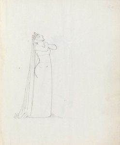 Paní Siddons jako Constance, 1783 (pero, inkoust a mytí na papíře) od John Flaxman