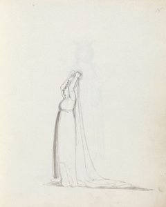 Mrs Siddons jako Constance, 1783 (pero, inkoust a mytí na papíře) od John Flaxman