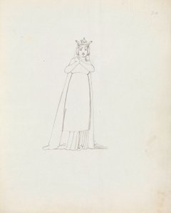 Mrs Siddons jako Constance, 1783 (pero, inkoust a mytí na papíře) od John Flaxman
