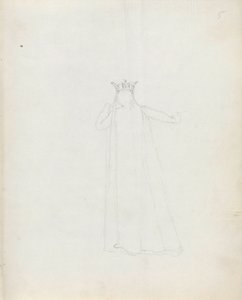 Mrs Siddons jako Constance, 1783 (pero, inkoust a mytí na papíře) od John Flaxman