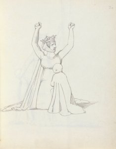 Paní Siddonsová jako Constance, 1783 (pero, tuš a wash na papíře) od John Flaxman